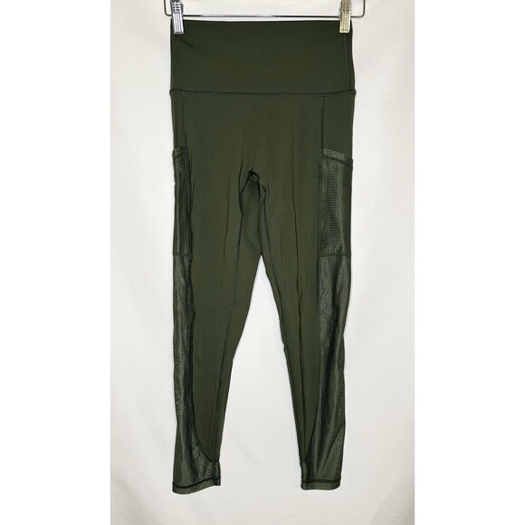 Aerie Offline Green Mesh Pocket 7/8 Leggings Women's SIZE MEDIUM - Picture 1 of 10